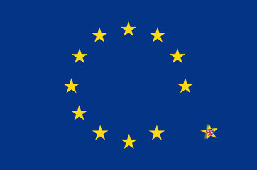 flag of the European Union with one outgoing star