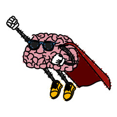Super hero brain cartoon icon vector illustration graphic design
