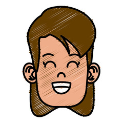 Cute girl cartoon icon vector illustration graphic design