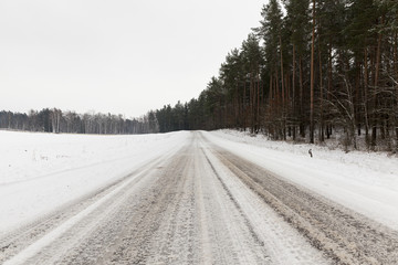 snow-covered road