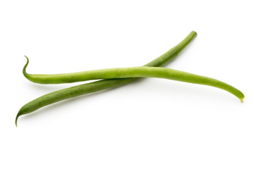 Green beans isolated on a white background.