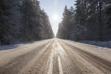 Obraz premium Road in winter