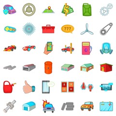 Payment icons set, cartoon style