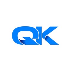 qk logo initial logo vector modern blue fold style