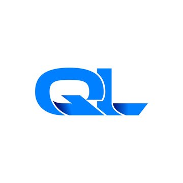ql logo initial logo vector modern blue fold style