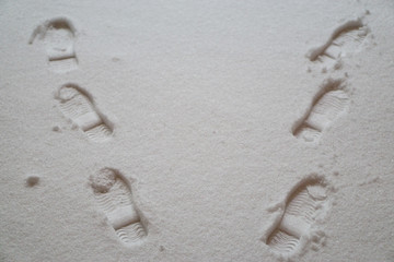 footprints on a snow