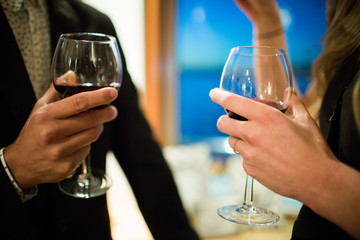 Wine Glasses close up hands