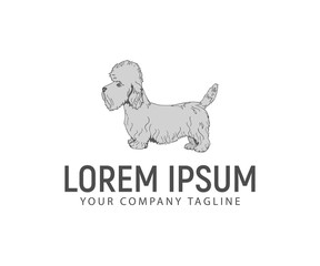 Stand dog logo. pet dog logo logo design concept template