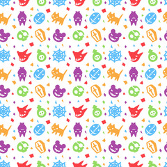 cute hallowen pattern background with purple color