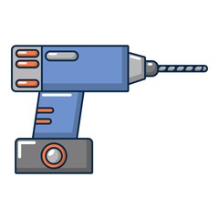 Drill icon, cartoon style