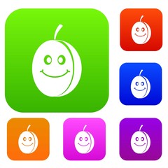 Fresh smiling plum set color collection