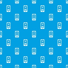 Mobile phone with photo pattern seamless blue