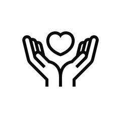 Charity Volunteer Collaboration Heart Love Hands Icon Logo