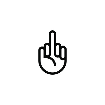 Fuck You Middle Finger Sign Hand Gesture Icon Stock Vector