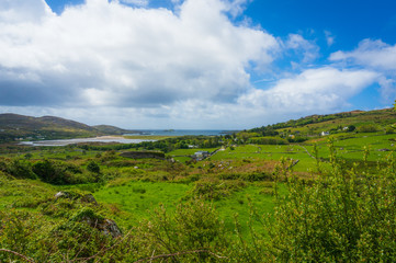 Picturesque countryside near Derrynane Beach along Ring of Kerry