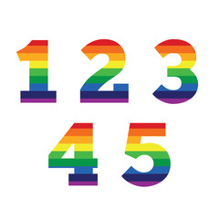 Rainbow numbers set with stripes - gay pride