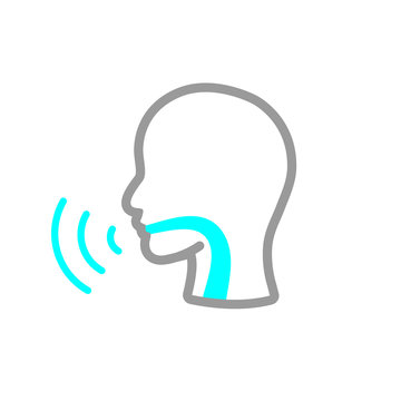 Vocal cord icon with person image vector illustration