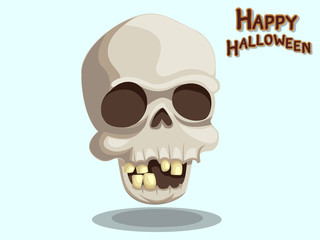 Skull cartoon vector Halloween on Background