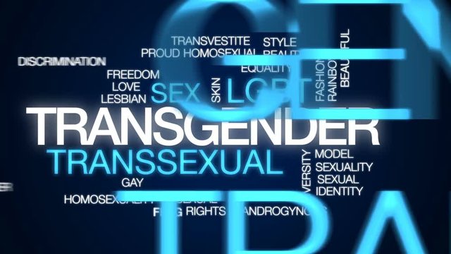Transgender animated word cloud, text design animation.
