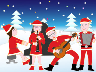 Obraz premium 家族でクリスマスコンサート