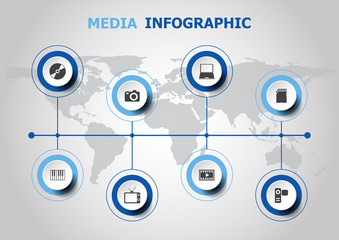 Infographic design with media icons