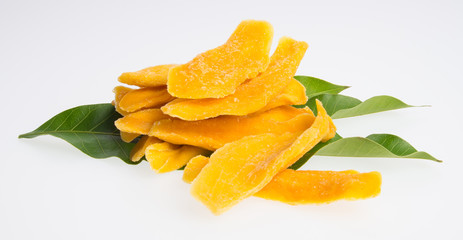 Dried Mango or Dried Mango slices on a background.