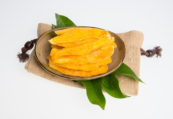 Dried Mango or Dried Mango slices on a background.