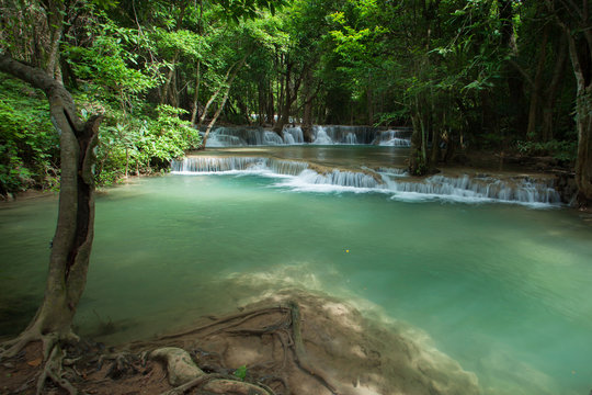 Huai Mae Khamin Waterfall in Kanchanaburi, Thailand © nikomsolftwaer