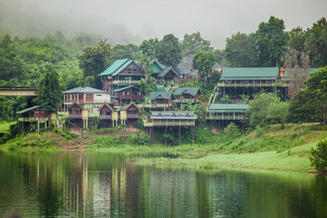 Obraz premium village on the river
