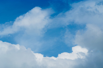 The sky with the clouds moving in the wind is a small group of clouds.