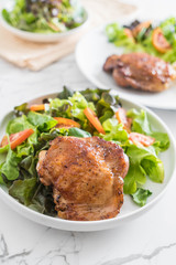 grilled chicken steak with vegetable salad