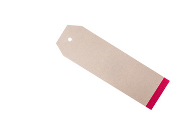 Paper tag  on white background