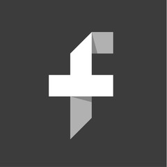 Fototapeta premium Combined letter F and inverted T in the form of a monogram