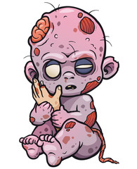 Vector illustration of Cartoon Baby zombie