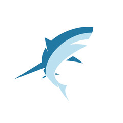 Sharks Figure Business illustration for two-color version of the mammal modern flat