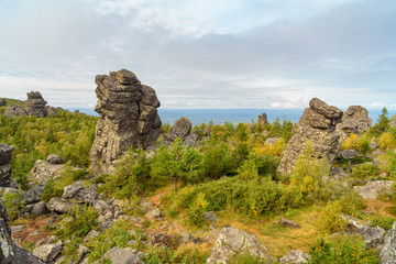Fototapeta na wymiar Rocks on mountain Kachkanar. The Urals. Russia