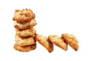 stack of cookies isolated on white