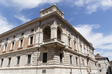 Obraz premium Details of architecture, historical buildings of Italy. Ascoli Piceno. Marche.