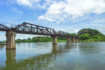 Fototapeta na wymiar The Bridge of the River Kwai in Kanchanaburi
