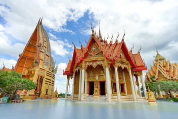 The most beautiful temple in Kanchanaburi, Thailand