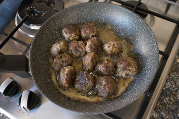 homemade beef meatballs at the red wine