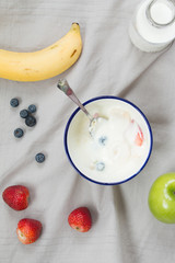 Yoghurt and fresh fruit