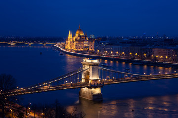 Fototapeta na wymiar Twilight Budapest - Hungary