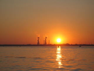 Sunset on the coast of the Baltic Sea