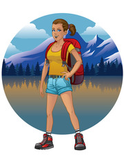 Hiking girl design