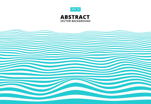 Abstract Blue Lines Wave, Wavy Stripes Pattern, Rough Surface, Vector