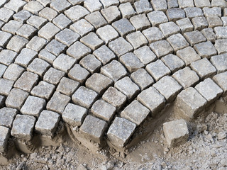 Pflasterarbeiten - Baustelle - Historisches Pflaster