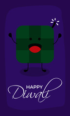 Happy Diwali Cracker emoji. Isolated on white. eps10. Indian Festival of Light