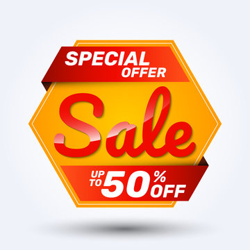 Super sale discount banner design. Layout for online shopping, product, promotions, website and brochure.Special offer 50% off. Vector template background.