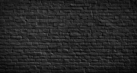 Crédence de cuisine en verre imprimé Mur de briques Old black brick wall background.